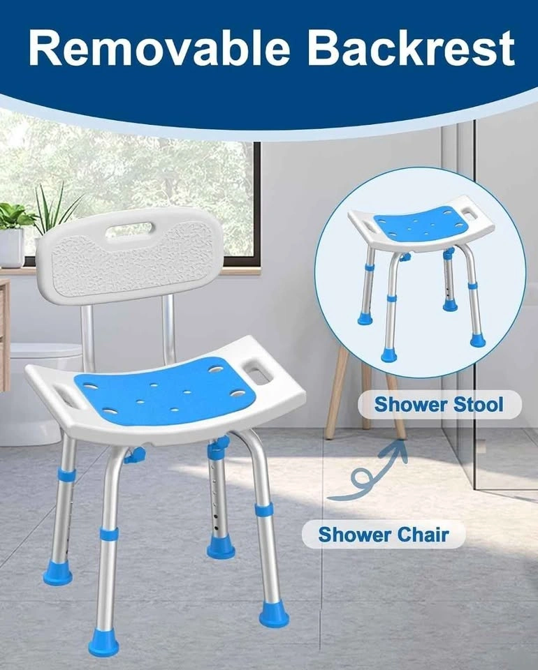 HOMLAND Shower Chair with Removable Back, 400 lbs Heavy Duty - photo 5