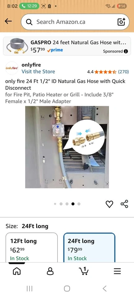 24 Ft 1/2" ID Natural Gas Hose with Quick Disconnect - photo 4