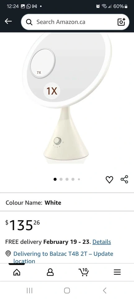 Metuego 10 Inch Lighted Makeup Mirror with 7X Magnification - photo 2