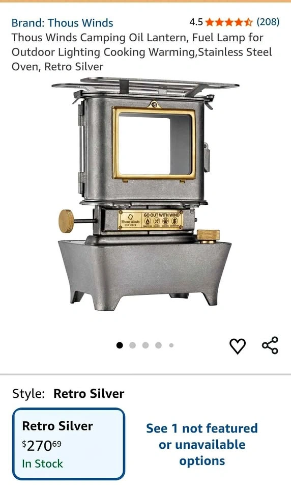 New Thous Winds Camping Oil Lantern Stainless Steel