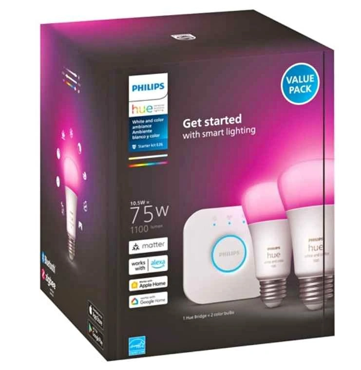 Philips Hue A19 Smart LED Starter Kit - 2 Pack