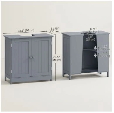 NEW HOMCOM Bathroom Storage Cabinet – Grey - photo 3