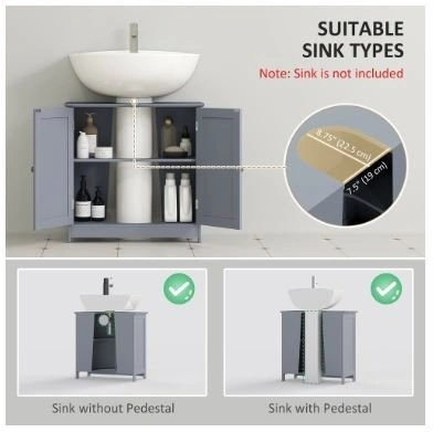 NEW HOMCOM Bathroom Storage Cabinet – Grey - photo 4