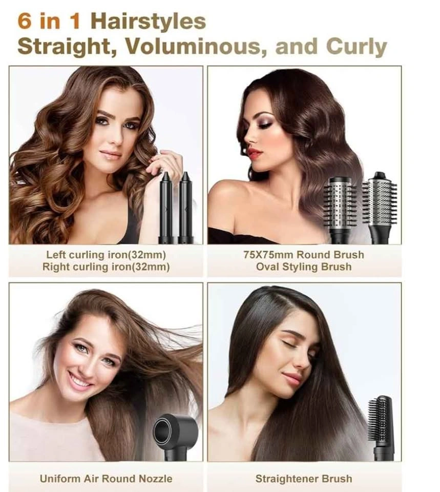 7MAGIC 6-in-1 Hair Dryer Brush & Styler, 1200W - photo 2
