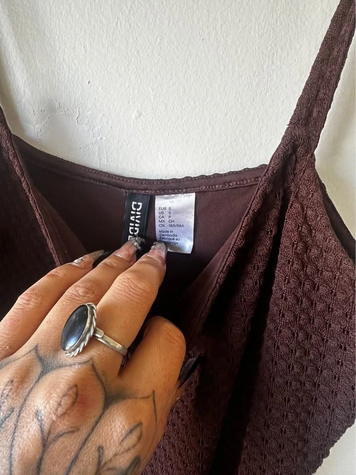 Brown Textured Mini Dress Size Small - photo 2