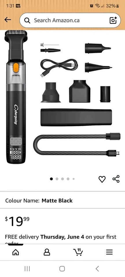 CYBERGOING Portable Air Compressor & Cordless Car Vacuum