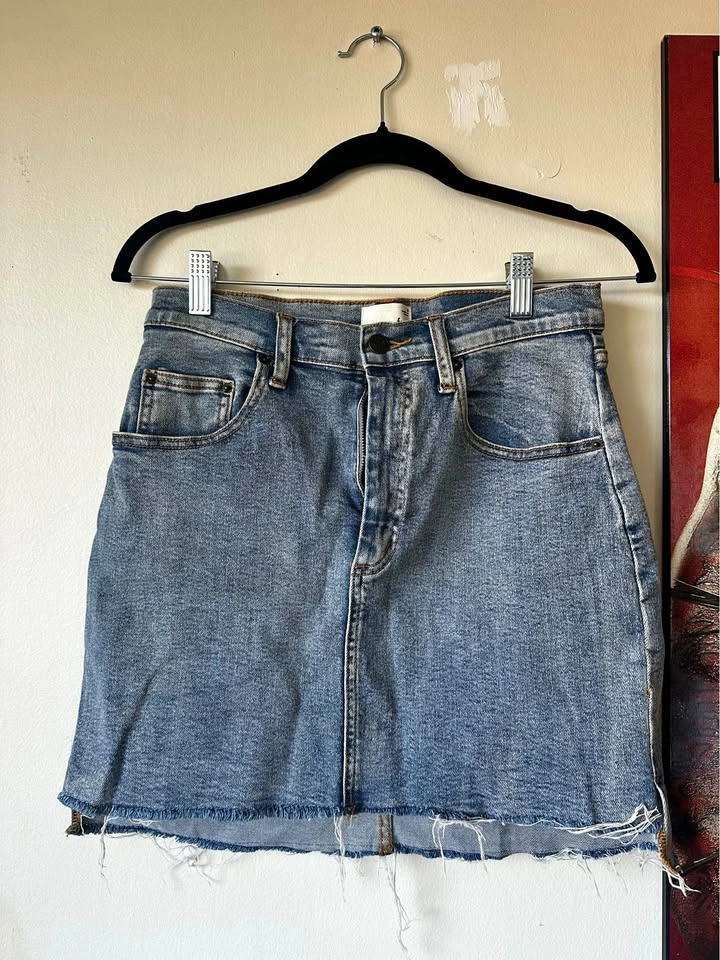 Wilfred Free Denim Mini Skirt