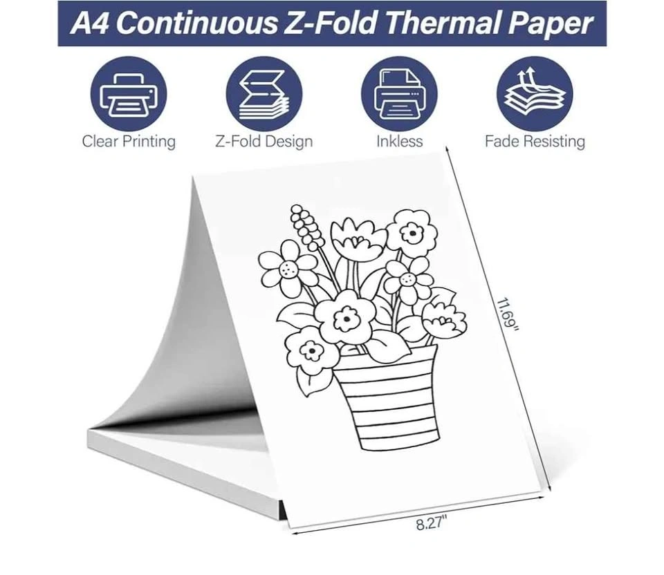 New 100 Sheets Foldable Thermal Paper A4 - photo 2