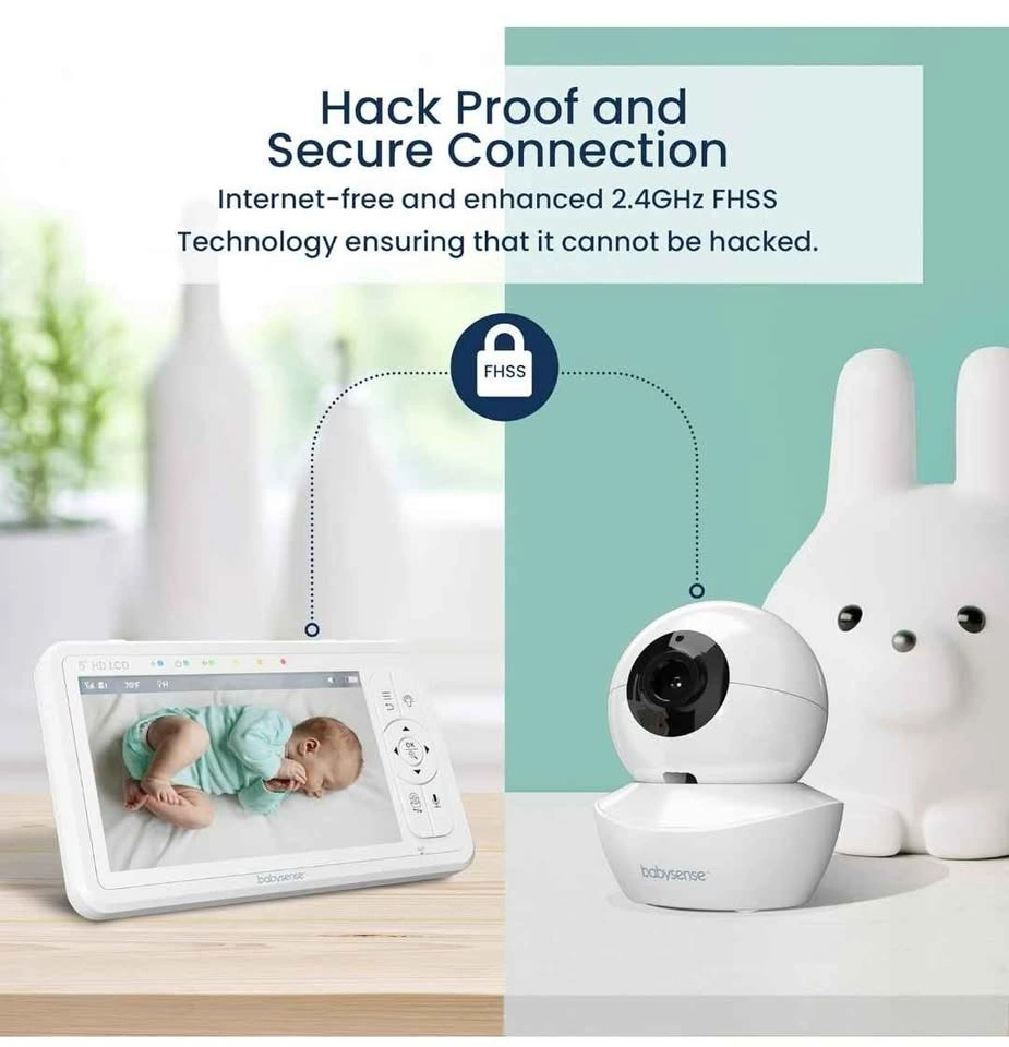 New Babysense 5" HD Split-Screen Baby Monitor with 2 Cameras - photo 2