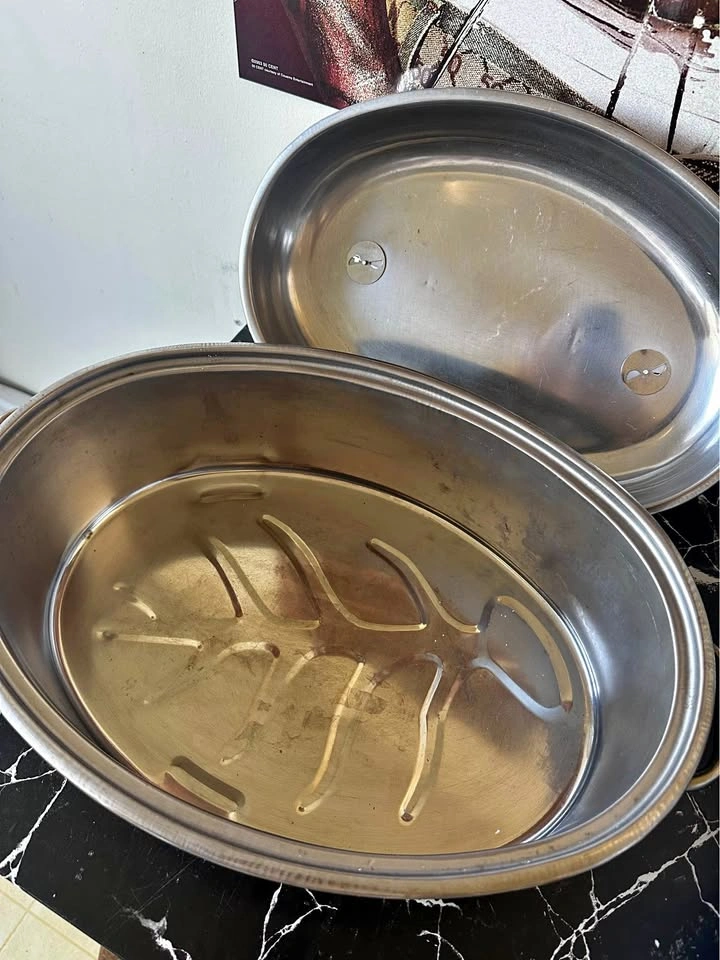 Stainless Steel Oval Roasting Pan with Lid Turkey Thanksgiving