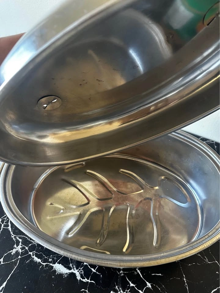 Stainless Steel Oval Roasting Pan with Lid Turkey Thanksgiving - photo 3
