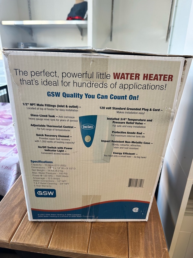 GSW Spacesaver Compact Water Heater - photo 2