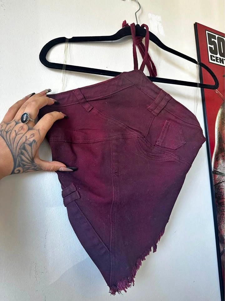 Fashion Nova Denim Halter Top