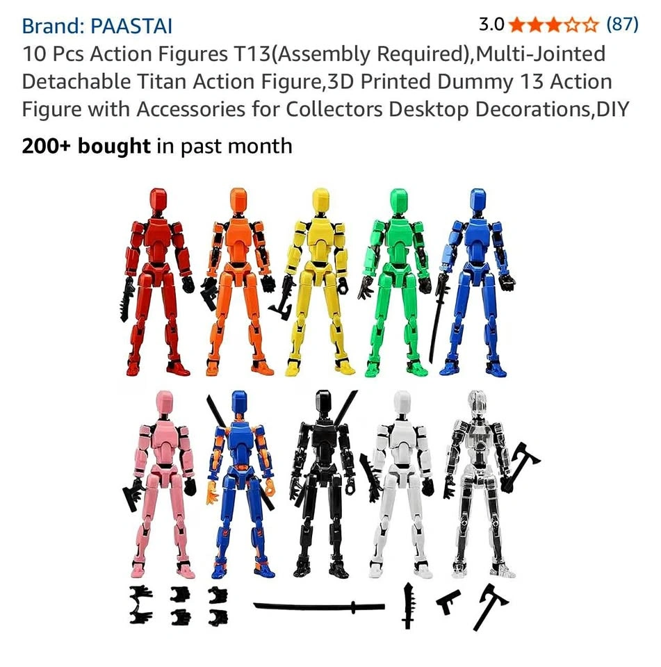 10 Pcs T13 Action Figures (Assembly Required)