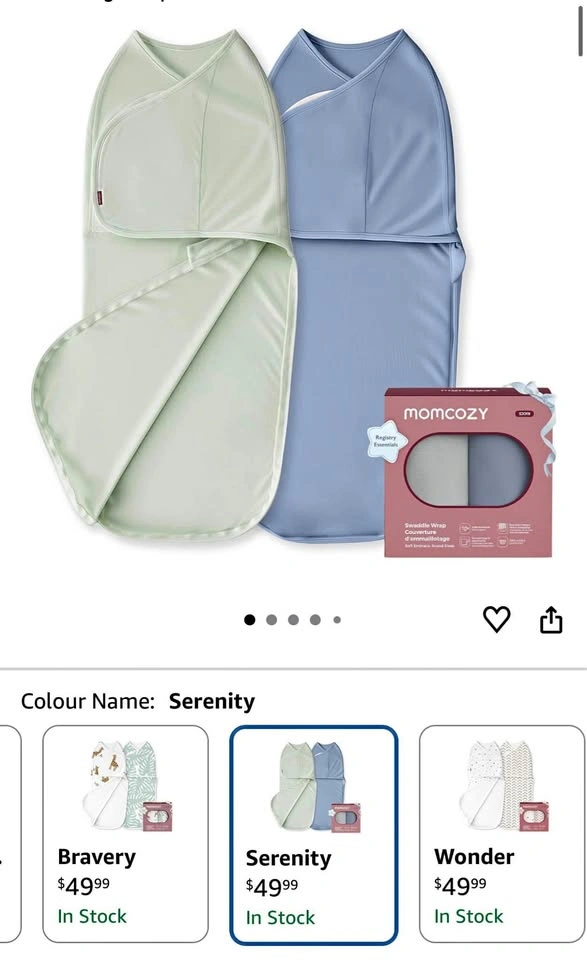 Momcozy Baby Swaddles 0-3 Months, Quiet Fastener & Soft Design