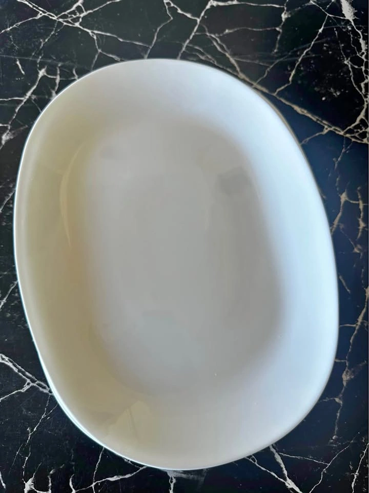 3 White Ceramic Oval Serving Platter