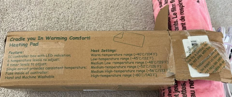 Pink heating pad 24*12 inches - photo 3