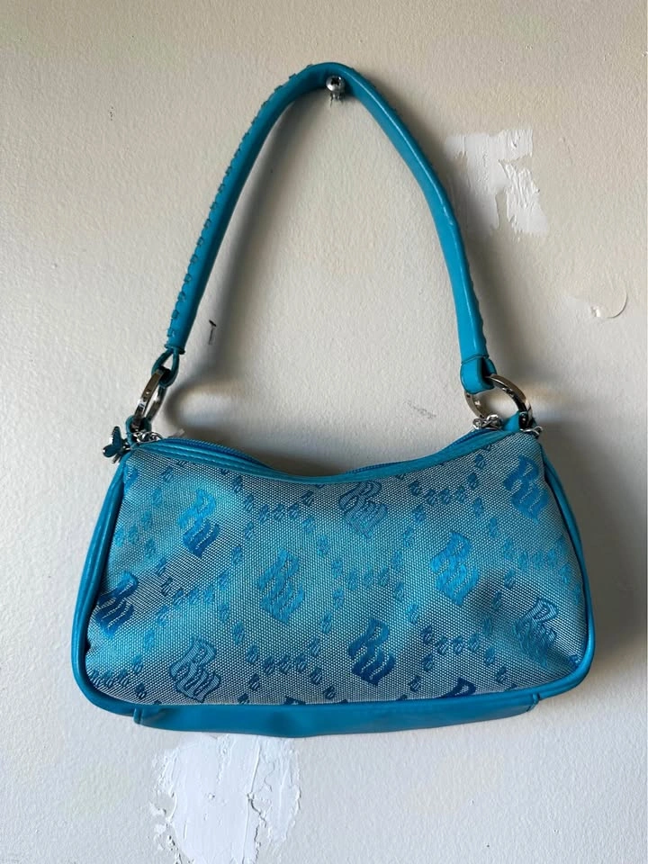 Rocawear Blue Monogram Shoulder Bag y2k