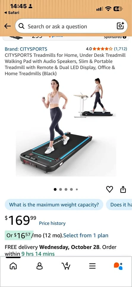 CITYSPORTS Under Desk Treadmill Walking Pad