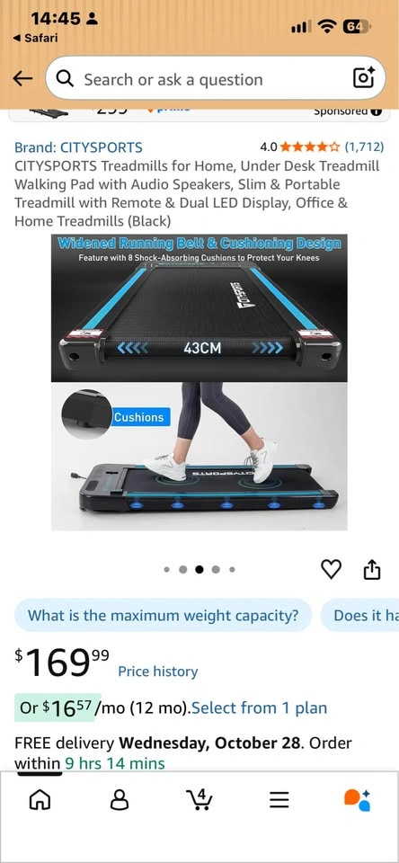 CITYSPORTS Under Desk Treadmill Walking Pad - photo 2