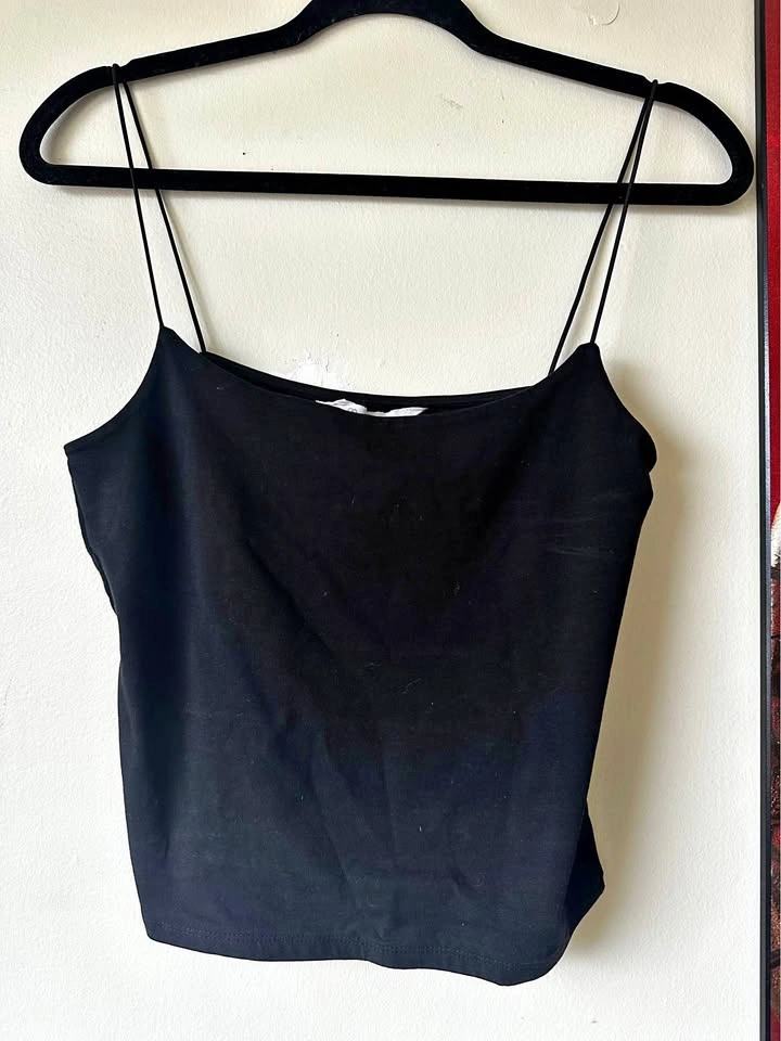 Black Spaghetti Strap Camisole Tank Top Size 2XS
