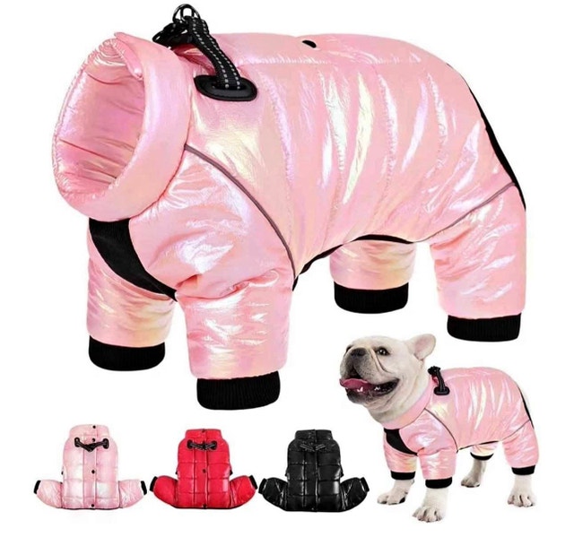 Brand NEW Pink Rhinestone Harness and Pink Winter Dog Snowsuit - photo 2
