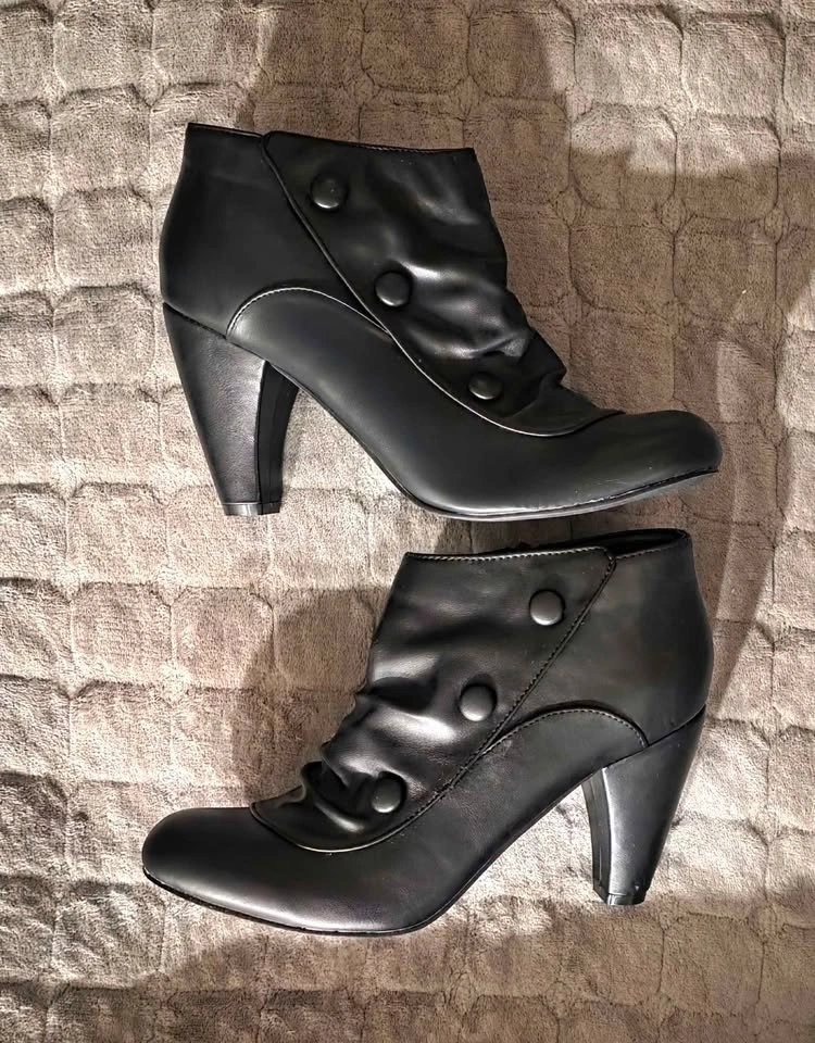 Call It Spring Black Button Ankle Boots Size 10 - photo 2