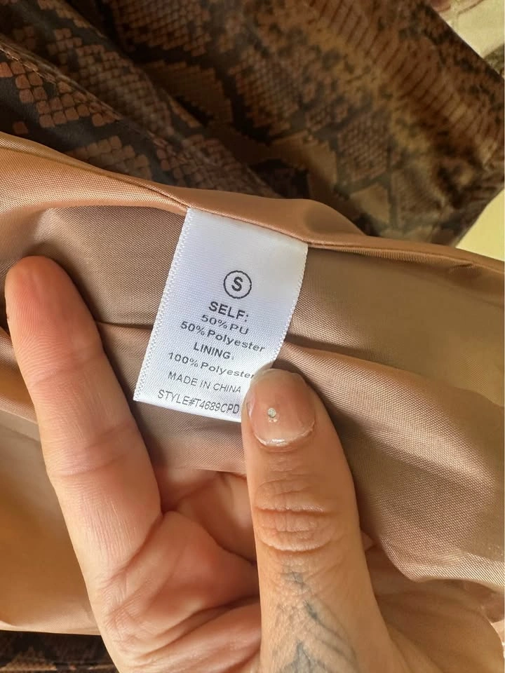 Fashion Nova Snakeskin Print Trench Coat Size S - photo 3