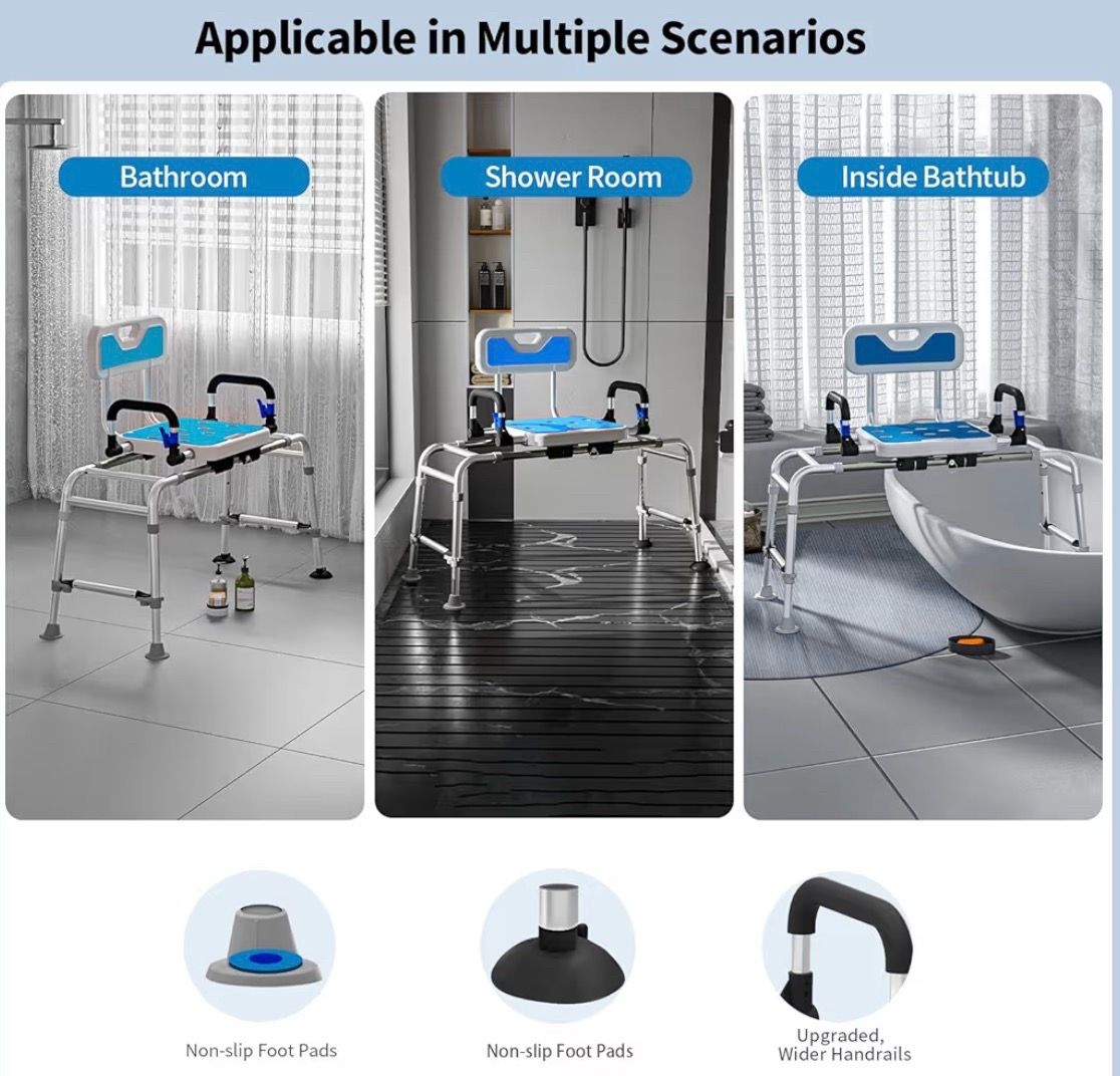 Tub Transfer Bench and Shower Chair - 500 Lbs Capacity - photo 3