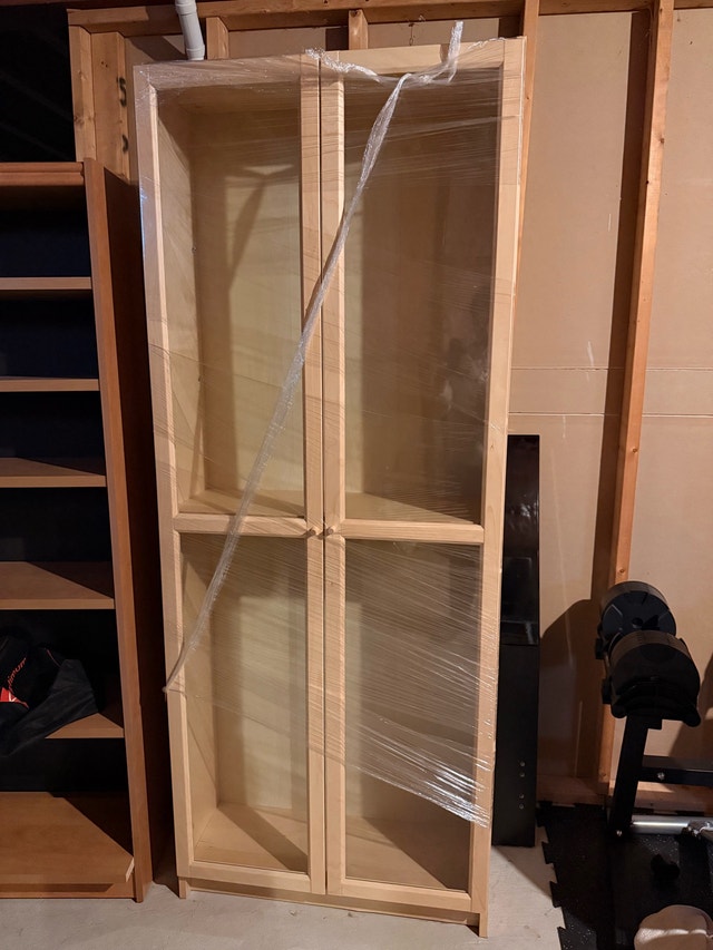 2 glass door display bookshelf