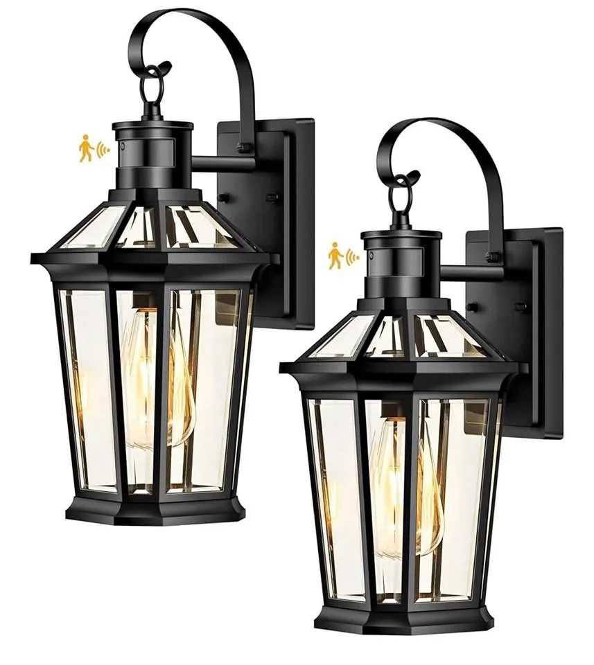 VIANIS Motion Sensor Outdoor Wall Lantern – 2 Pack thumbnail