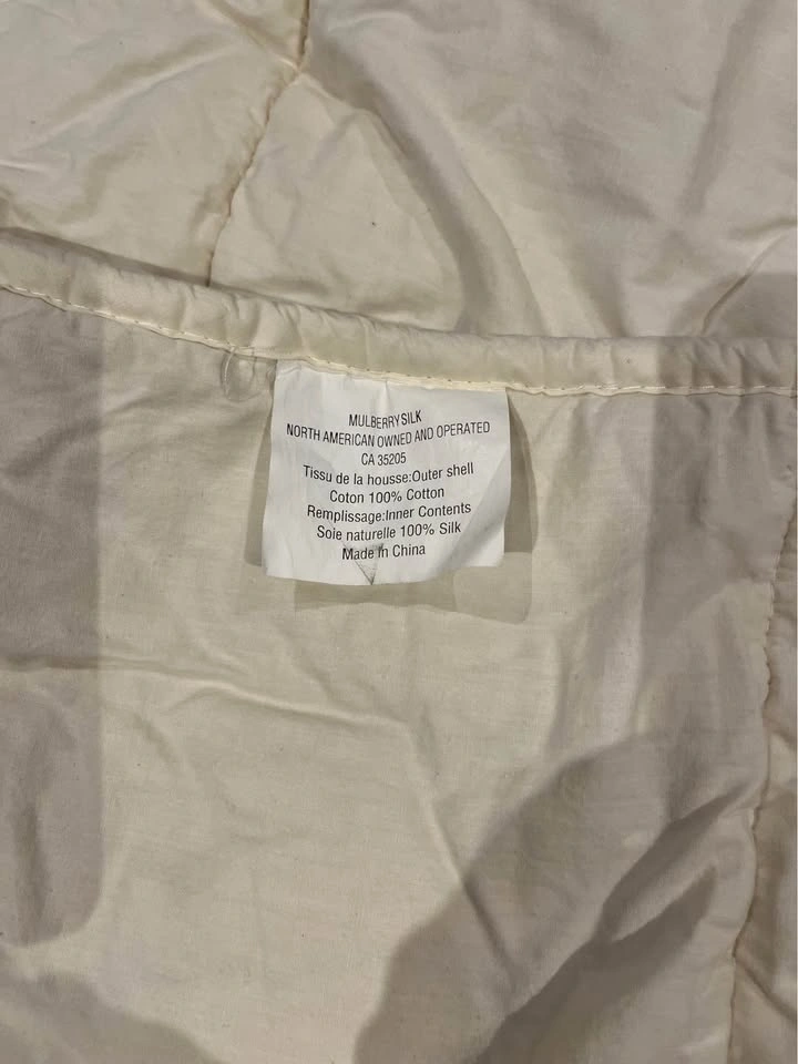 100% Mulberry Silk Mattress Pad / Topper – Twin – Cotton Cover - photo 3