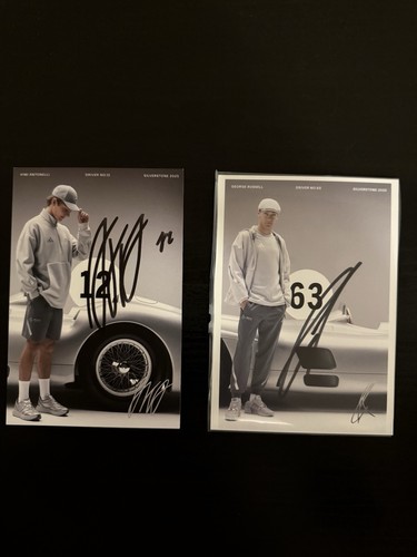 Kimi Antonelli F1 Rookie Autographed COA 5X7 + George Russell - photo 2