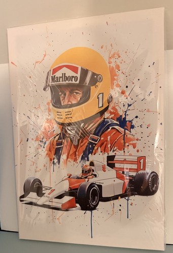 F1 Senna MP4 #1 Framed Canvas 12x18 Custom Exclusive Art