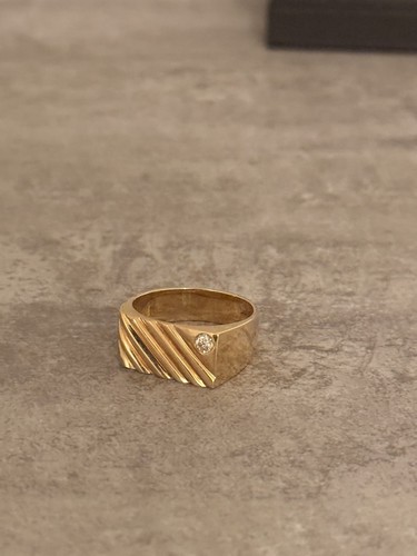 Gold 14K Natural Diamond Stone Custom Ring Size 8-9