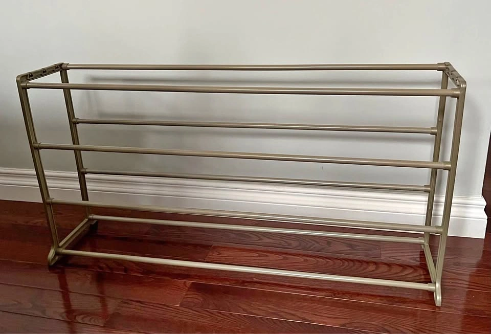 3-Tier Plastic Shoe Rack – 90 cm Long – Bronze/Taupe Finish