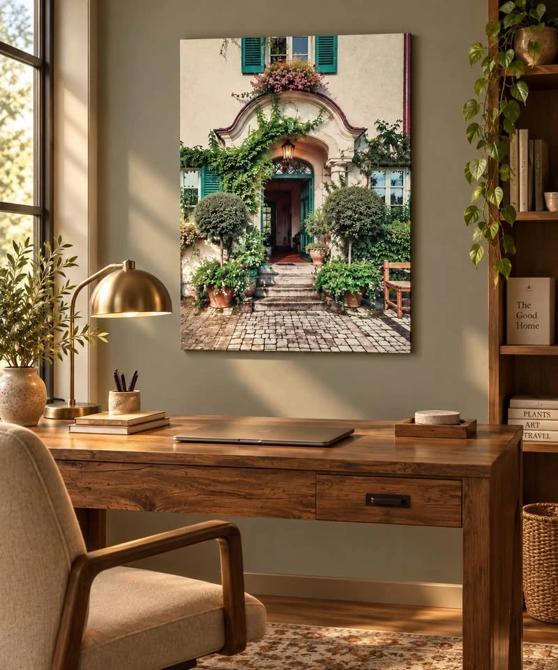 “Door Always Open” Canvas Print – 18” x 24” – European Garden - photo 5