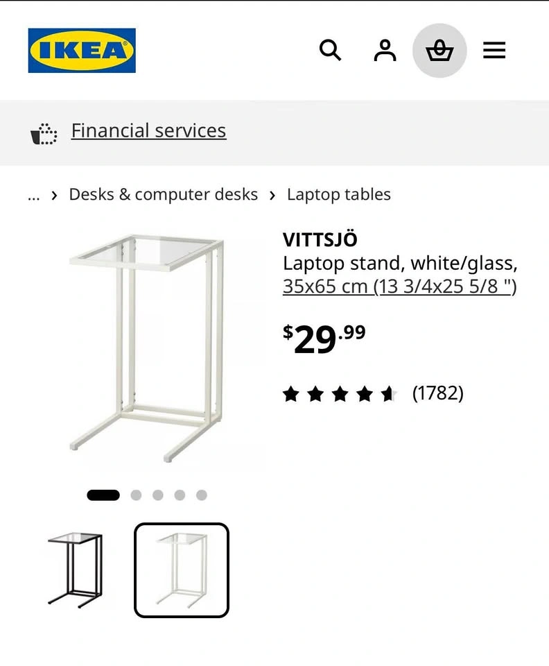 IKEA coffee table / laptop stand