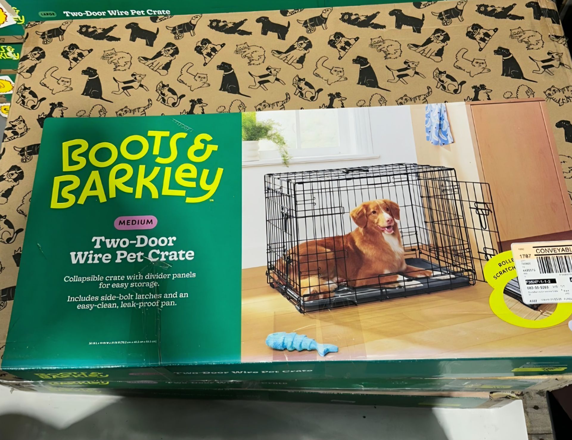 Boots & Barkley medium Two-Door Wire Pet Crate