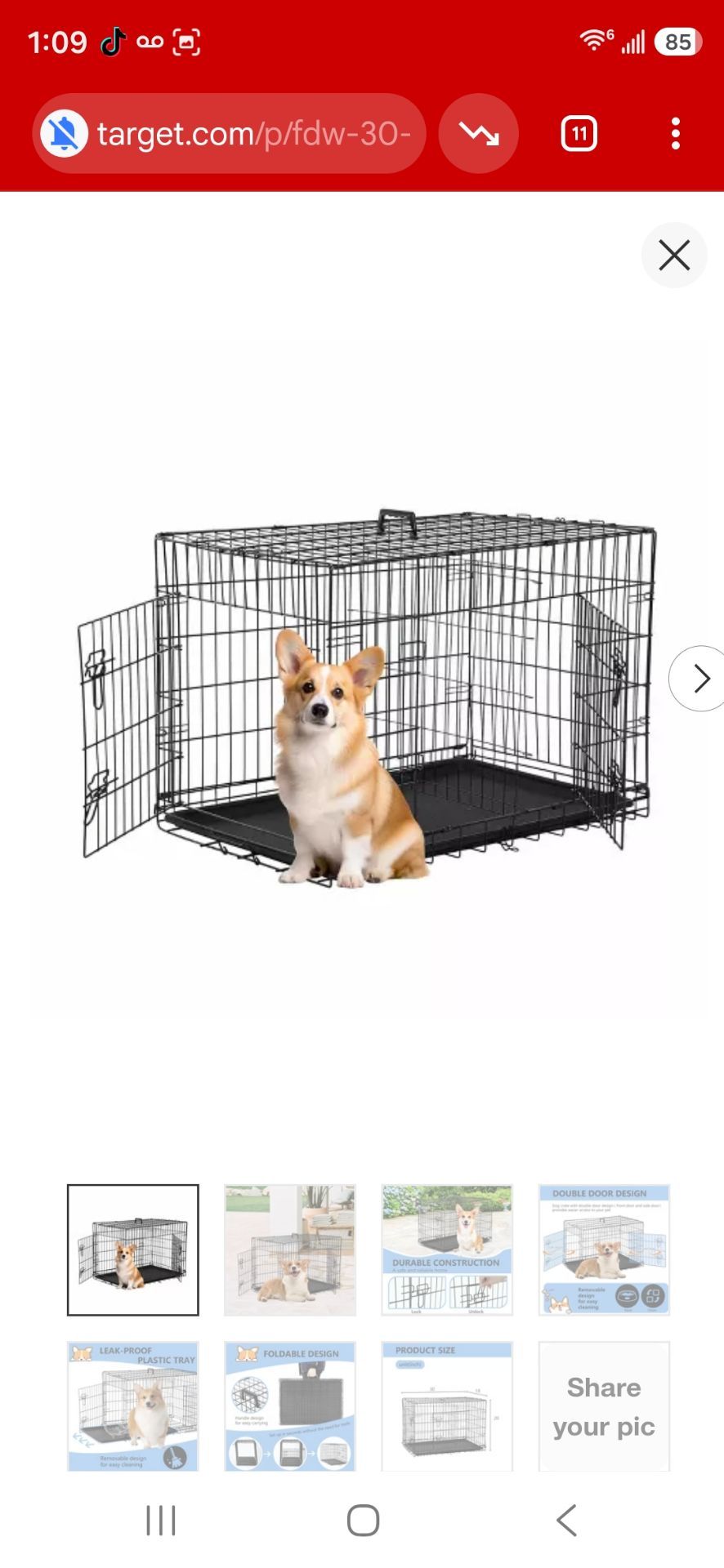 Boots & Barkley medium Two-Door Wire Pet Crate - photo 5