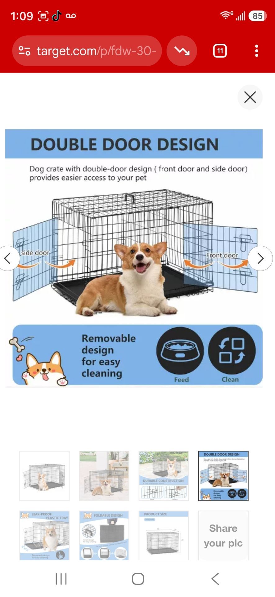 Boots & Barkley Large Two-Door Wire Pet Crate - photo 4