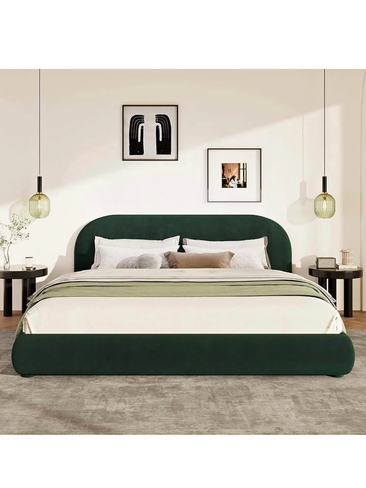 Velvet Green Queen Bedframe