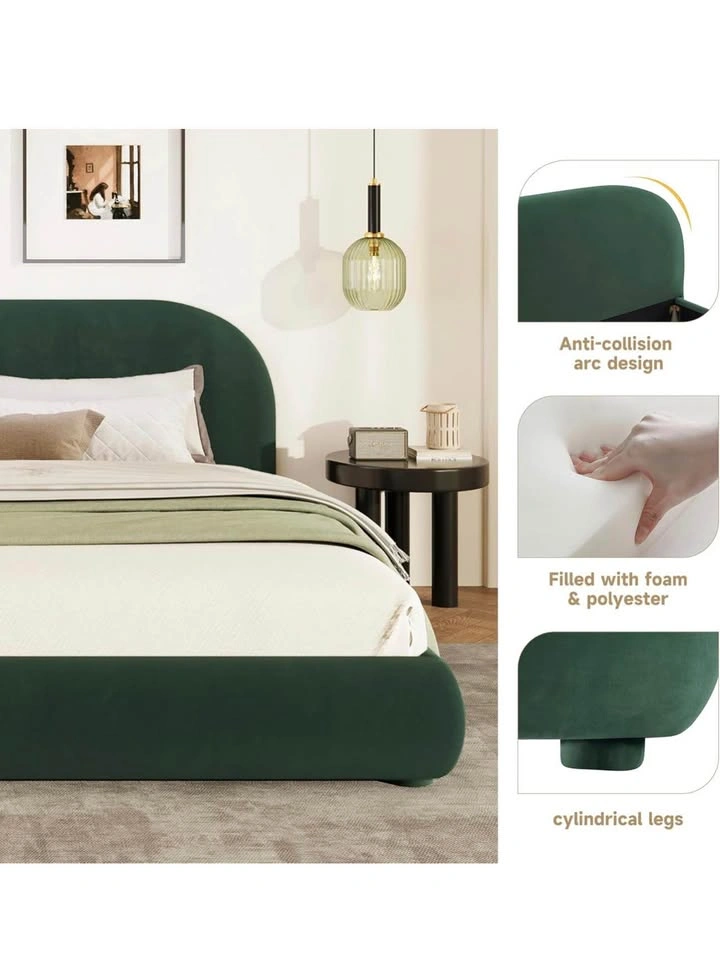 Velvet Green Queen Bedframe - photo 2