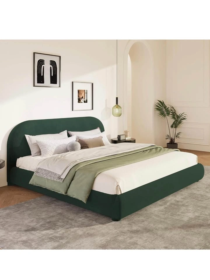Velvet Green Queen Bedframe - photo 3