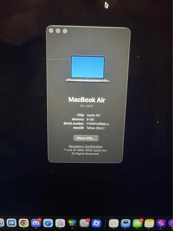 MacBook M1 8GB Ram 256GB Storage 67% Battery - photo 2
