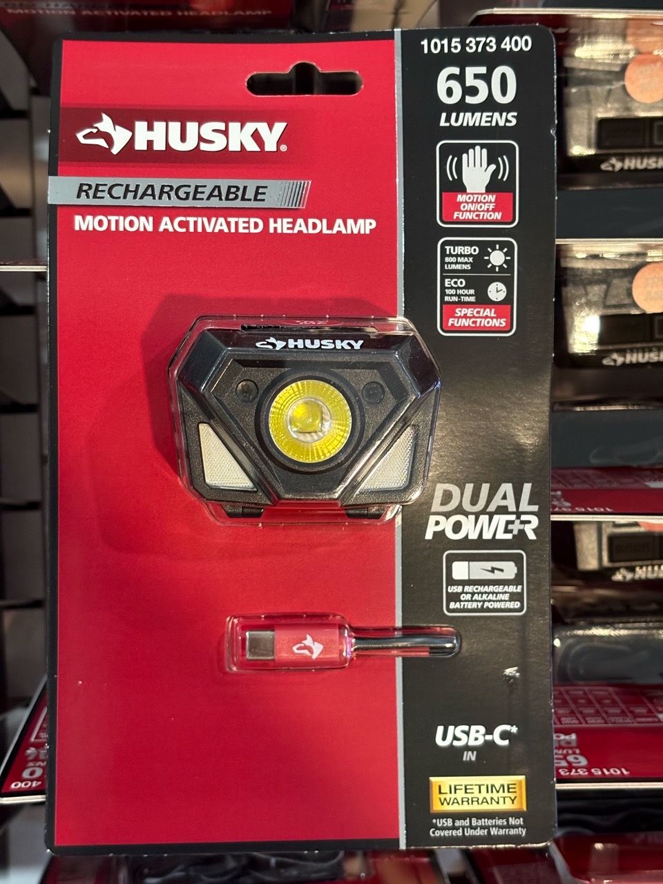 Husky Rechargeable Motion Activated Headlamp 650 Lumens