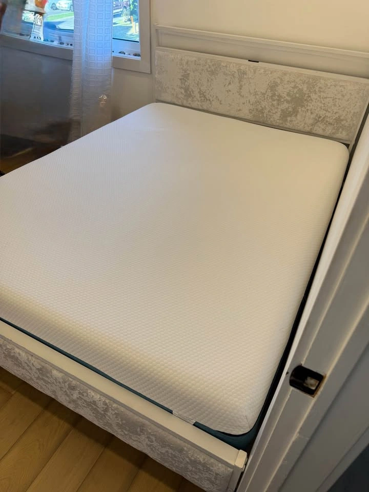 White Metal Bed Frame with USB Charging Port - photo 3