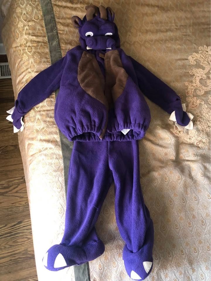 Halloween costume, purple dragon, toddler size 24 months - photo 2