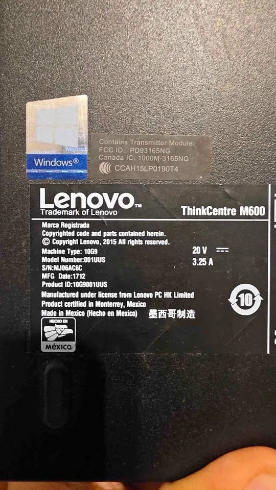 Lenovo ThinkCentre M600