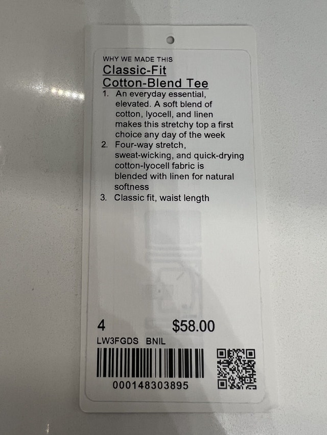 Like New Lululemon Classic-Fit Cotton-Blend T-Shirt – Size 4 - photo 3